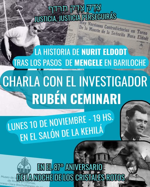 La historia de Nurit Eldodt tras los pasos de Mengele en Bariloche – Charla con Rubén Ceminari
